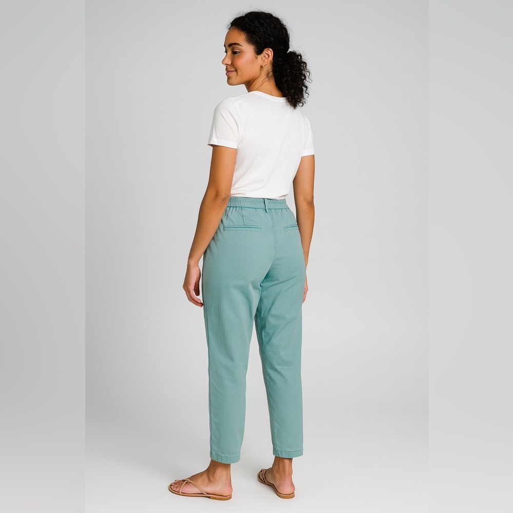 GAP High Rise Pleated Tapered Pants Mineral Blue Cotton Blend – Women’s Size 14 - Picture 3 of 16